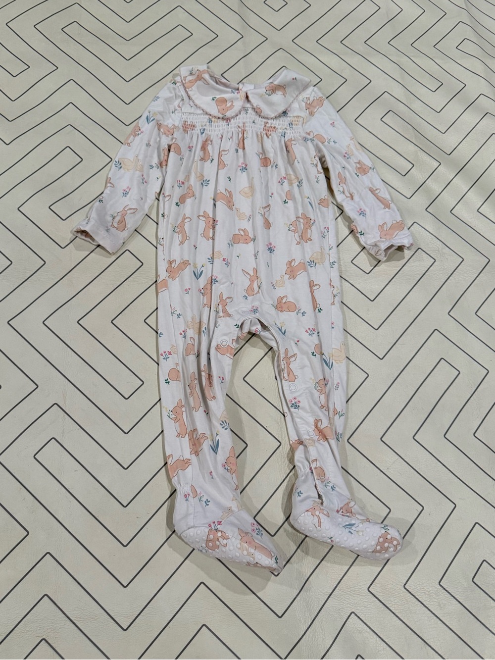 Angel Dear White Bunny Footie Pajama